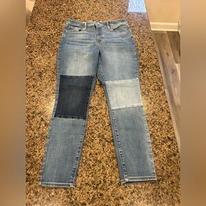 Universal Thread Two-Tone Light and Dark Blue Straight Leg Jeans